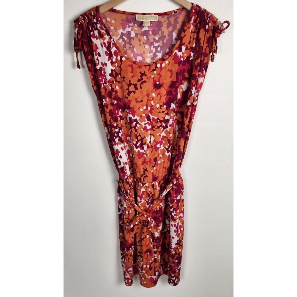 Michael Michael Kors Sz. S Pink & Orange Sleeveless Waist Tie Dress